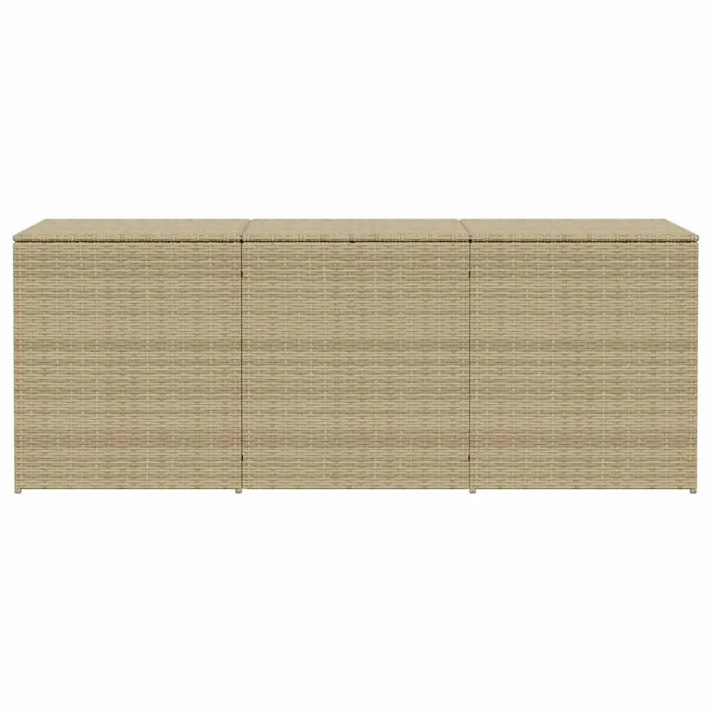 Garden Storage Box Weather-Resistant Beige Poly Rattan 984L