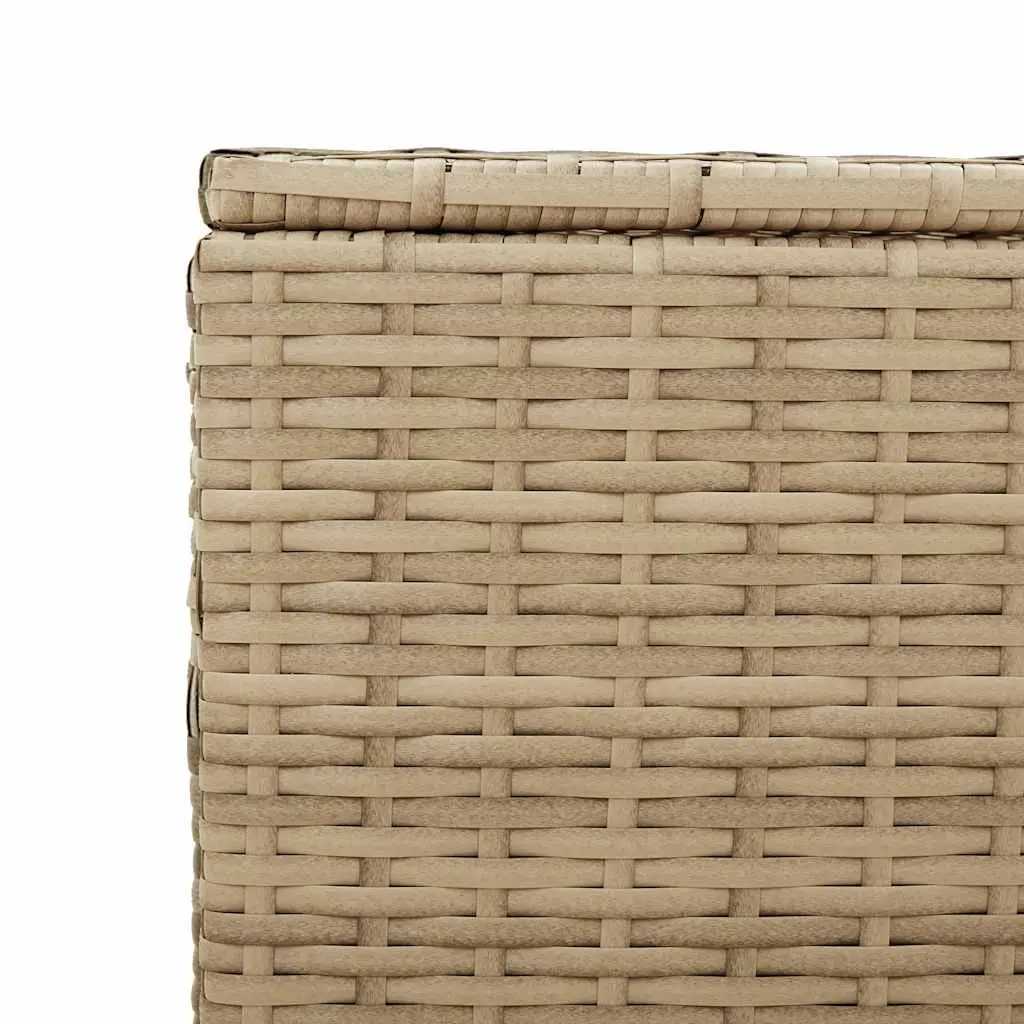 Garden Storage Box Weather-Resistant Beige Poly Rattan 984L