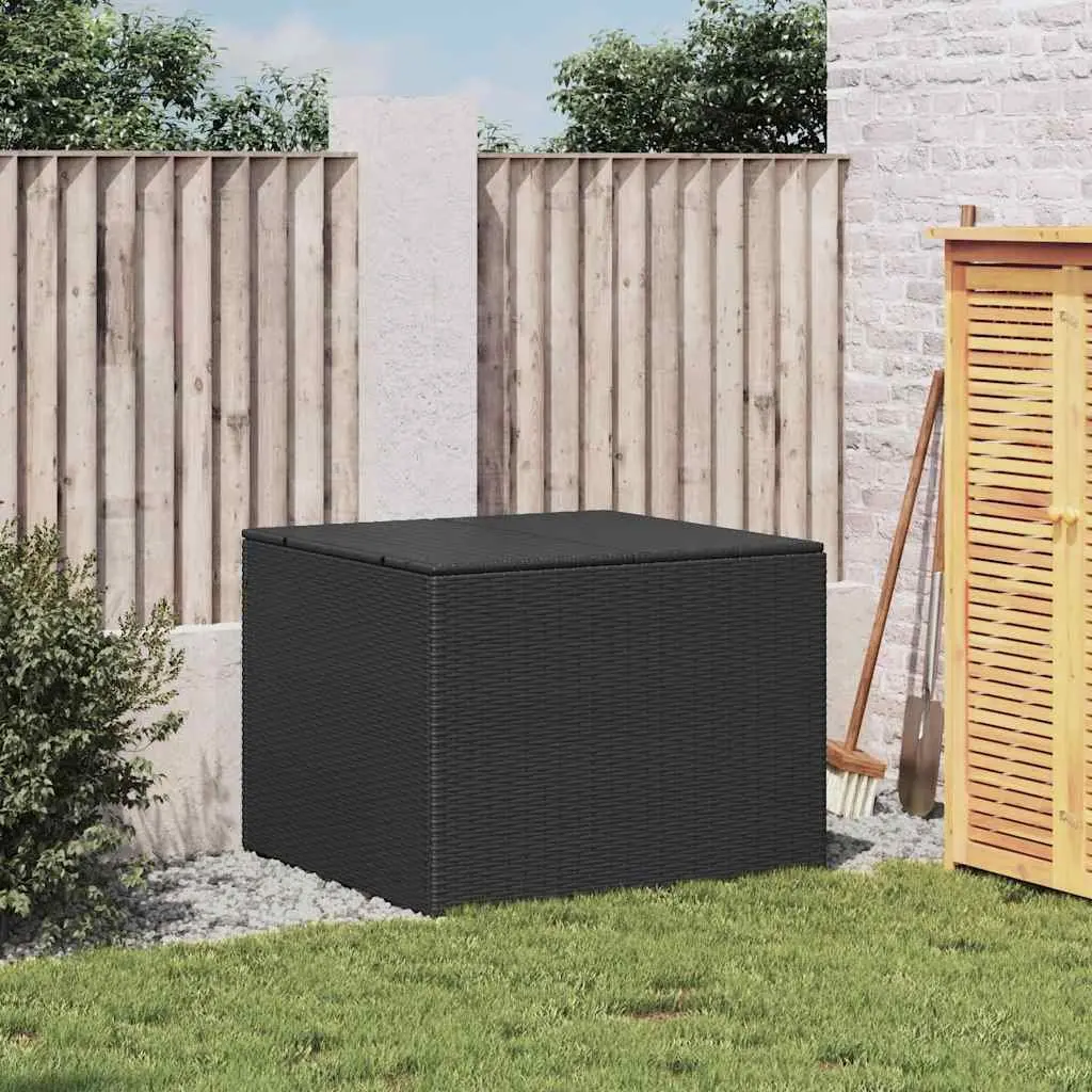 Garden Storage Box Black 291L Outdoor Furniture Poly Rattan Water-Resistant