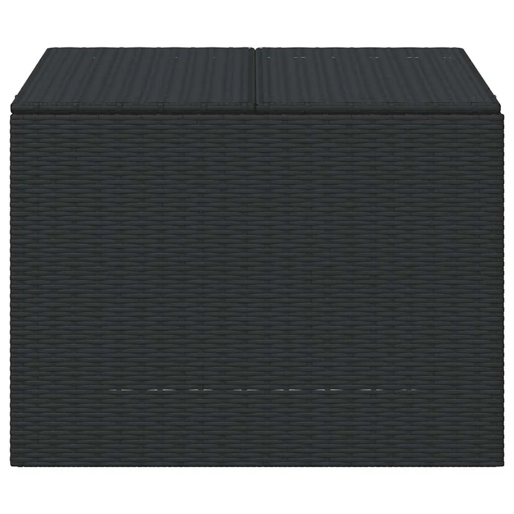 Garden Storage Box Black 291L Outdoor Furniture Poly Rattan Water-Resistant