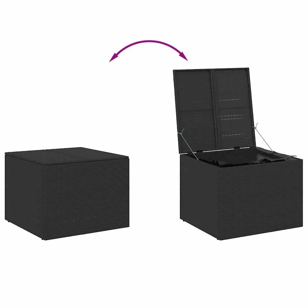 Garden Storage Box Black 291L Outdoor Furniture Poly Rattan Water-Resistant