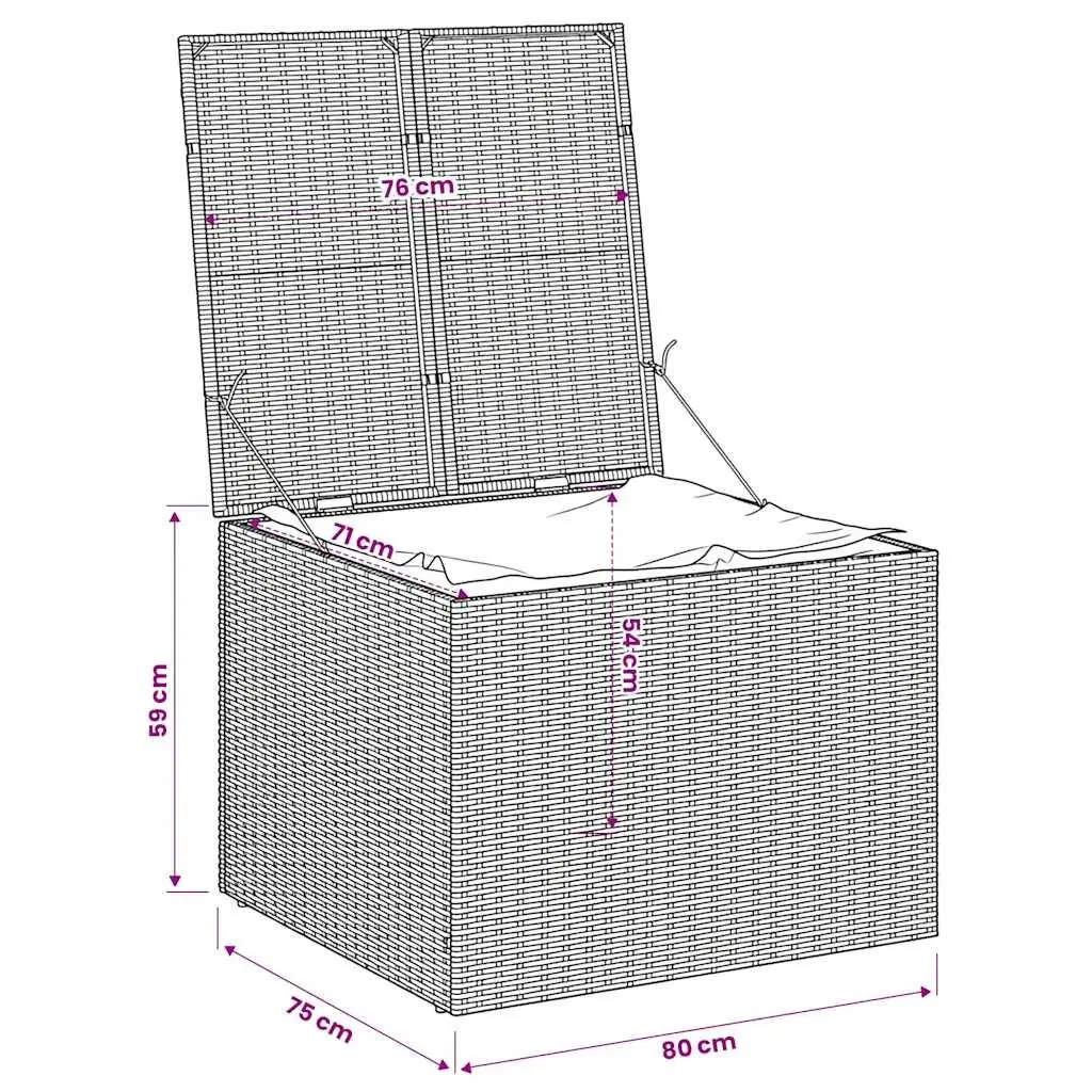 Garden Storage Box Black 291L Outdoor Furniture Poly Rattan Water-Resistant
