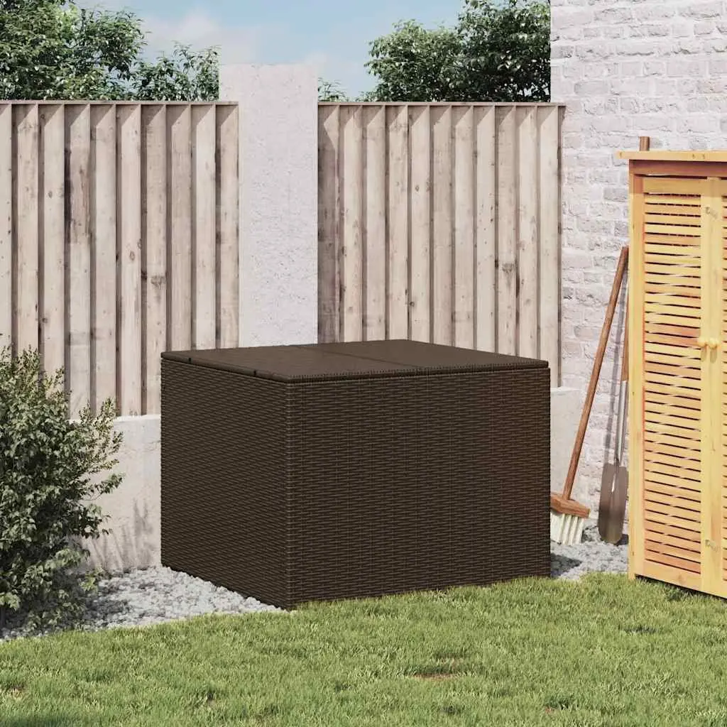 Outdoor Storage Box Brown 291L Weather Resistant Poly Rattan Garden Furniture Container