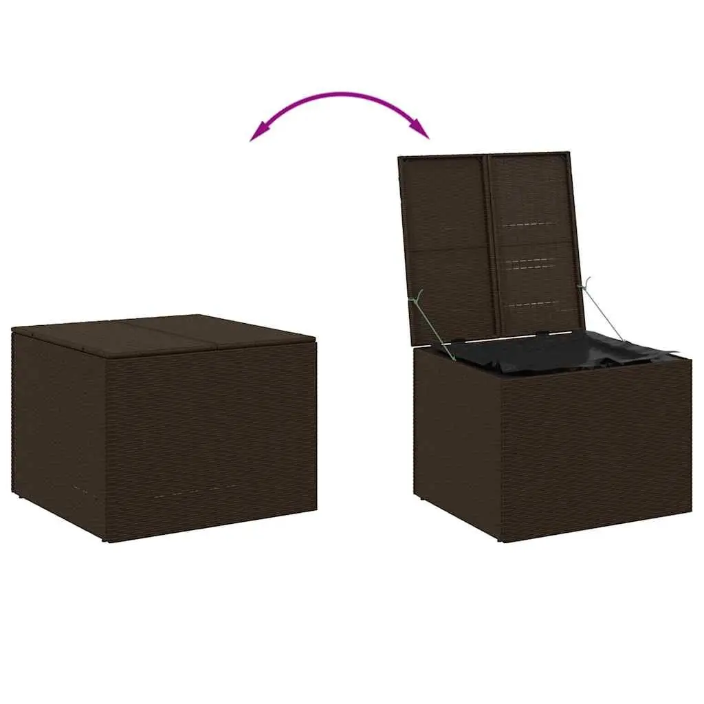 Outdoor Storage Box Brown 291L Weather Resistant Poly Rattan Garden Furniture Container