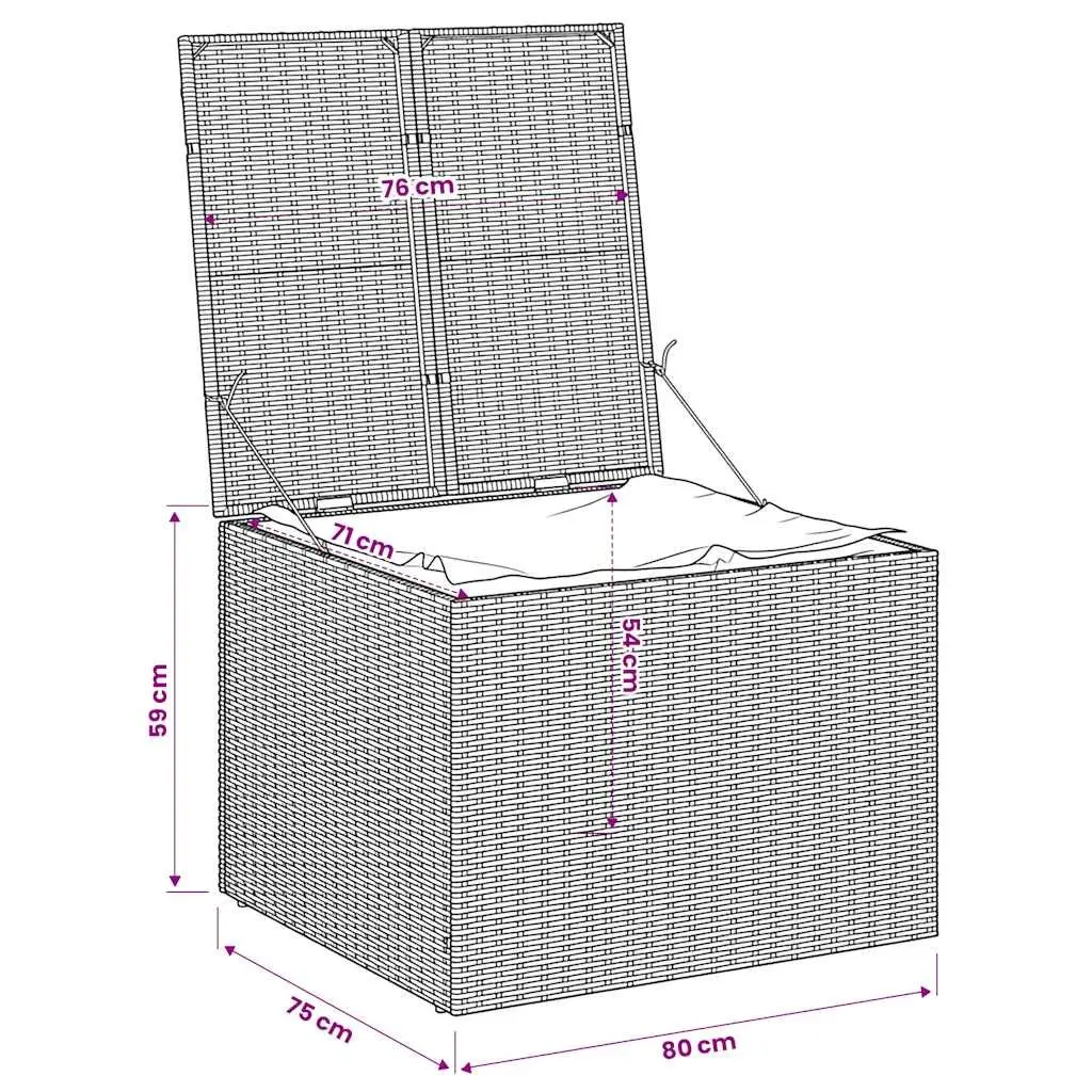 Outdoor Storage Box Brown 291L Weather Resistant Poly Rattan Garden Furniture Container