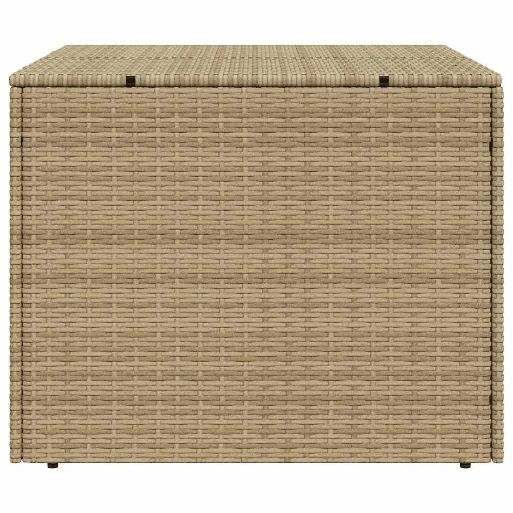 Garden Storage Box Beige Outdoor Poly Rattan Patio Furniture Cushion Toy