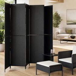 Friendly 6-Panel Black Folding Room Divider for Your Space