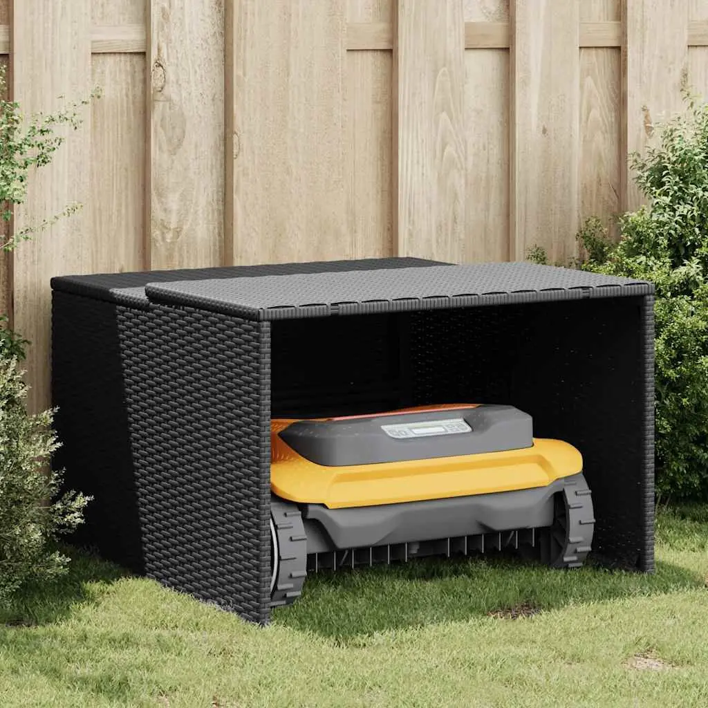 Robot Mower Garage Black Outdoor Storage Shed 86x90x52cm