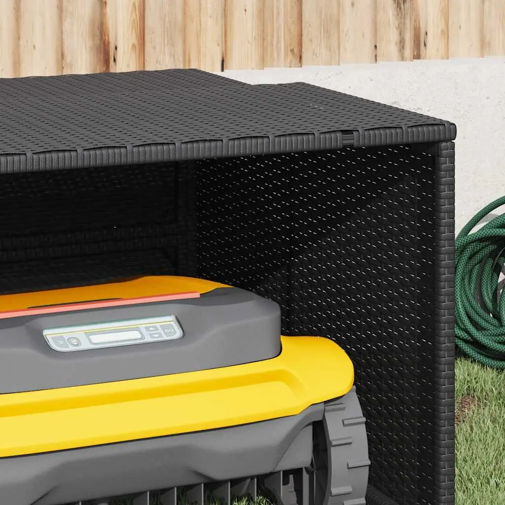 Robot Mower Garage Black Outdoor Storage Shed 86x90x52cm