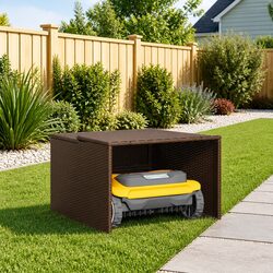 Robot Mower Garage Brown Outdoor Storage Shed Lawn Mower Parking Station Shelter