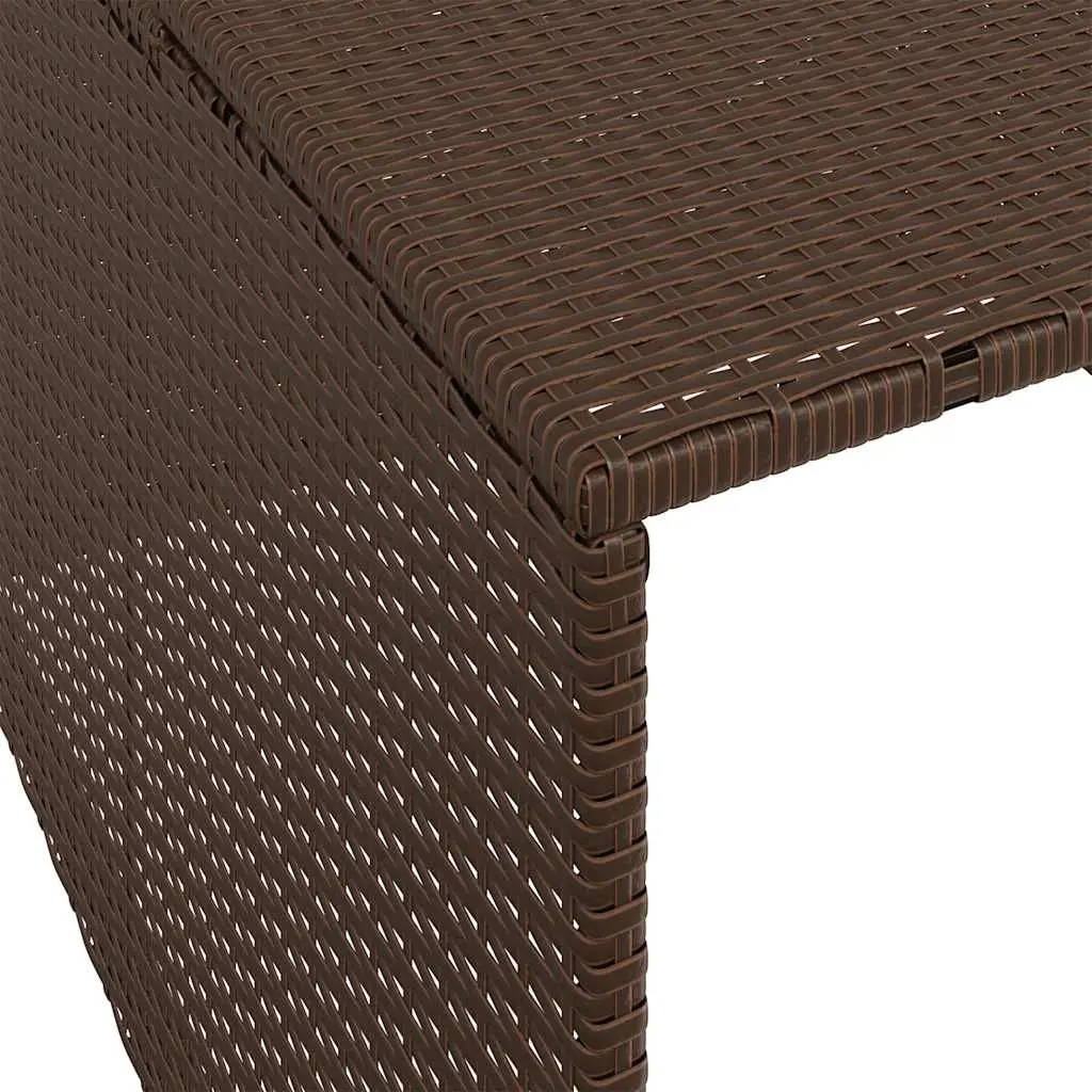 Robot Mower Garage Weather-resistant PE Rattan Brown Outdoor Storage Shed 86 x 90 x 52/57 cm