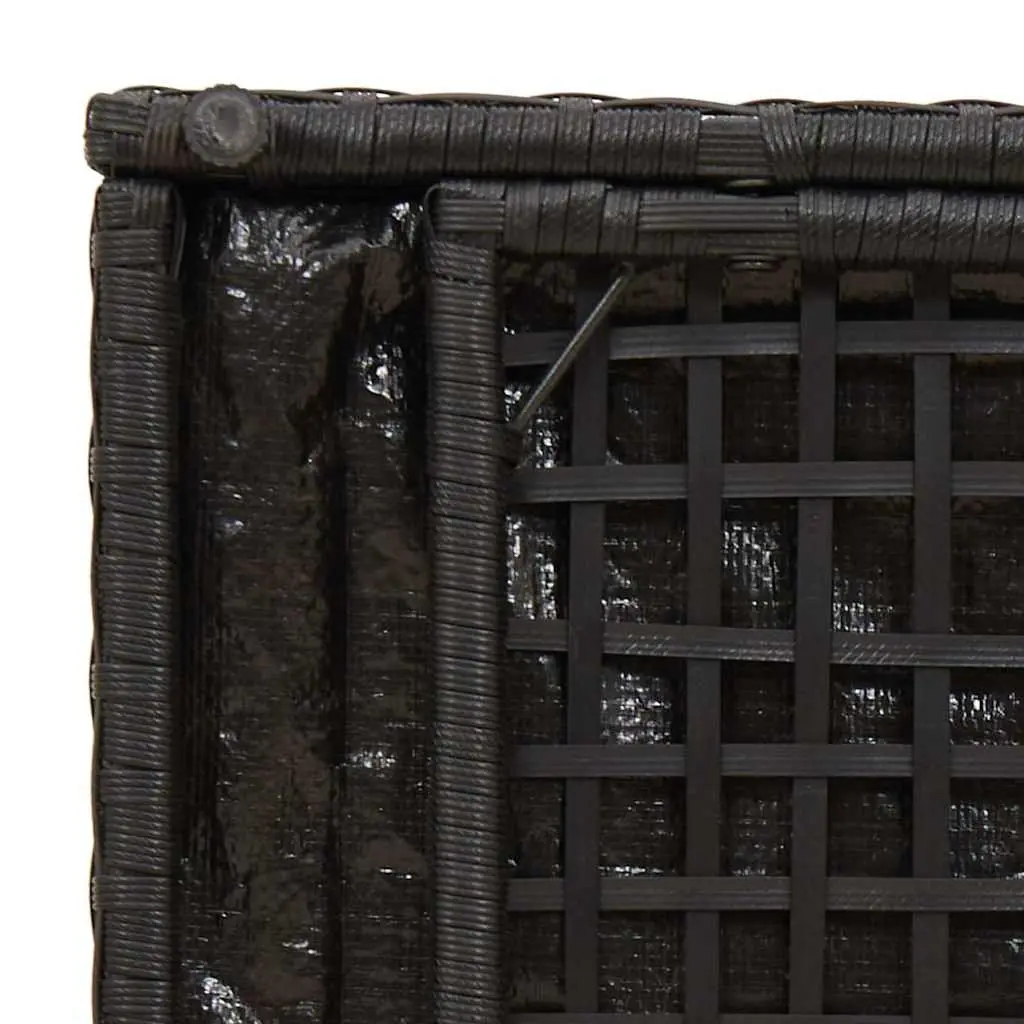 Outdoor Storage Cushion Box Black Poly Rattan Seat Garden Patio Furniture 50cm