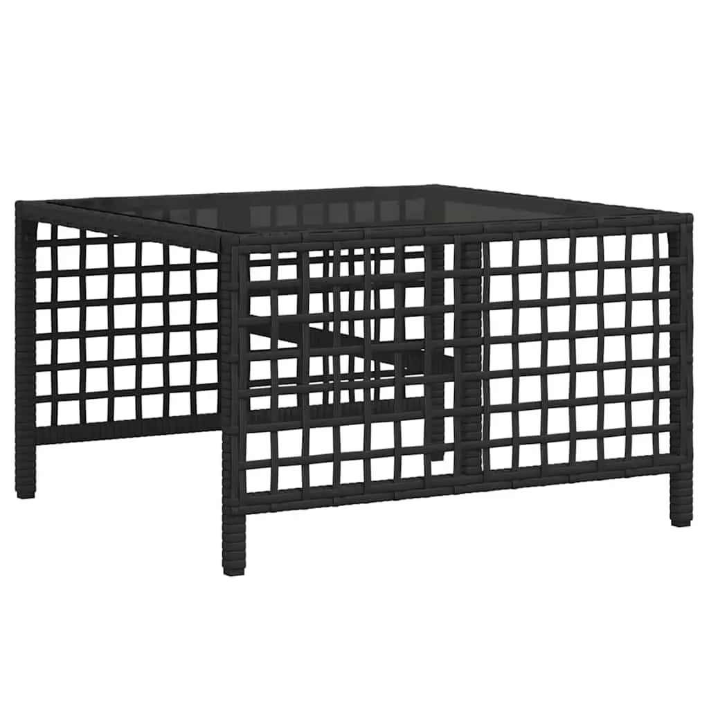 Outdoor Corner Garden Sofa Set 3 Piece Black Poly Rattan Patio Furniture with