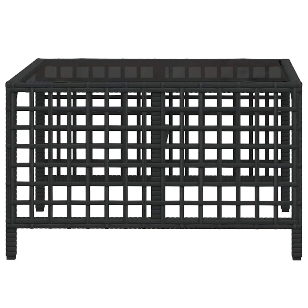 Outdoor Corner Garden Sofa Set 3 Piece Black Poly Rattan Patio Furniture with