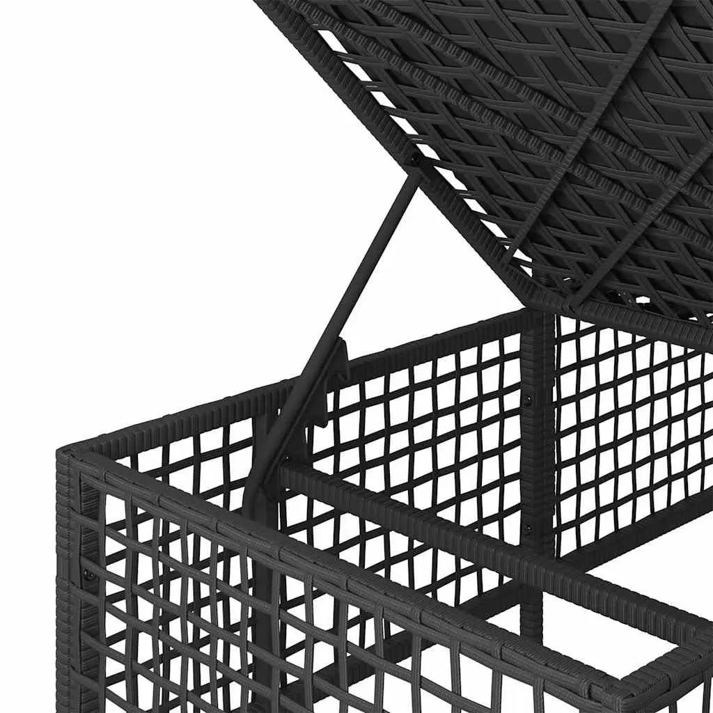Outdoor Corner Garden Sofa Set 3 Piece Black Poly Rattan Patio Furniture with
