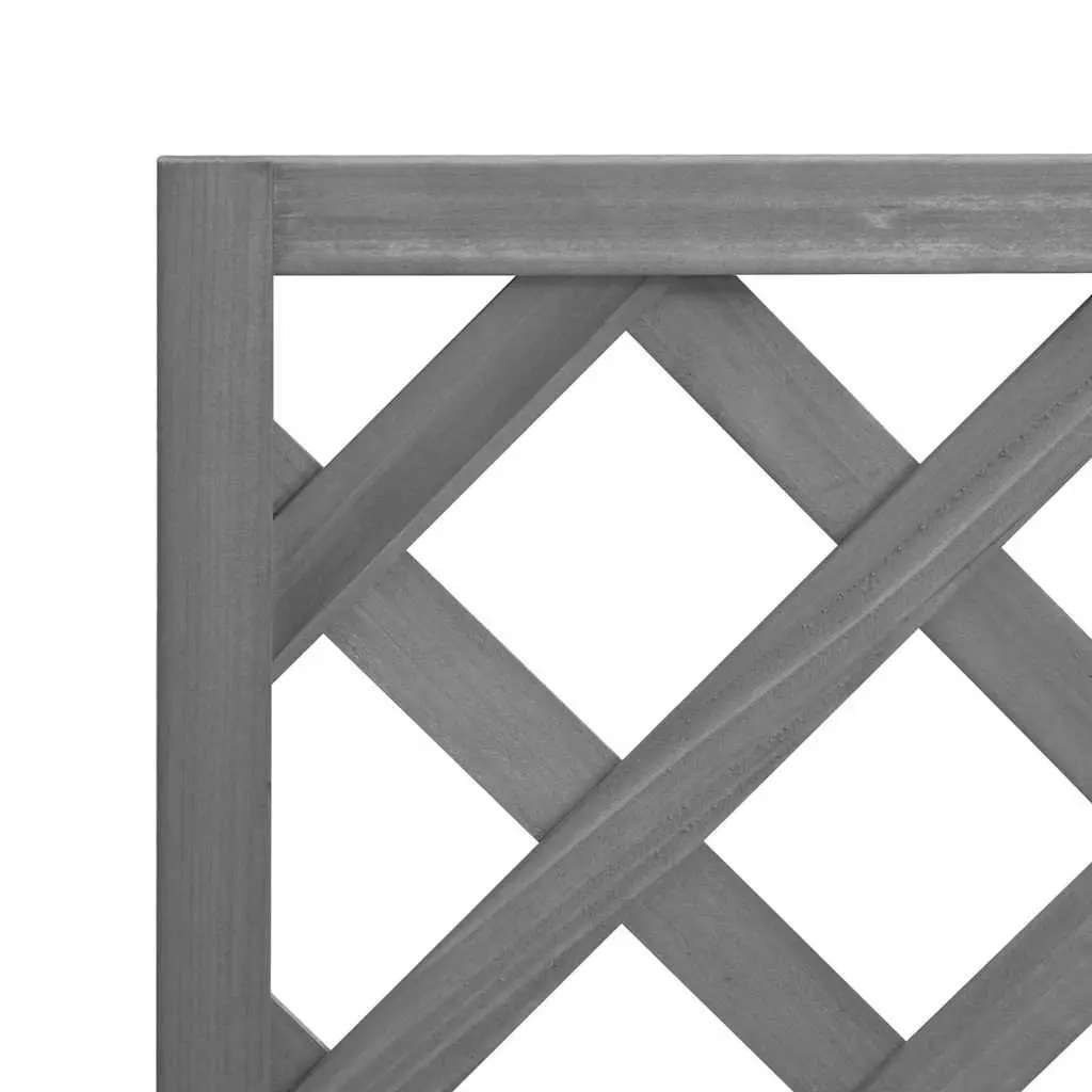 Wooden Planter with Trellis Grey Solid Fir Wood Construction for Climbing Plants Support
