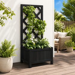 Add a Touch of Green with This Wooden Planter and Trellis