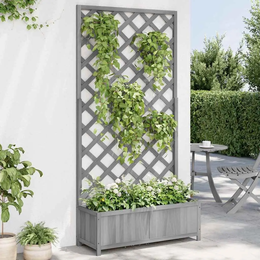 Grey Wooden Planter Box