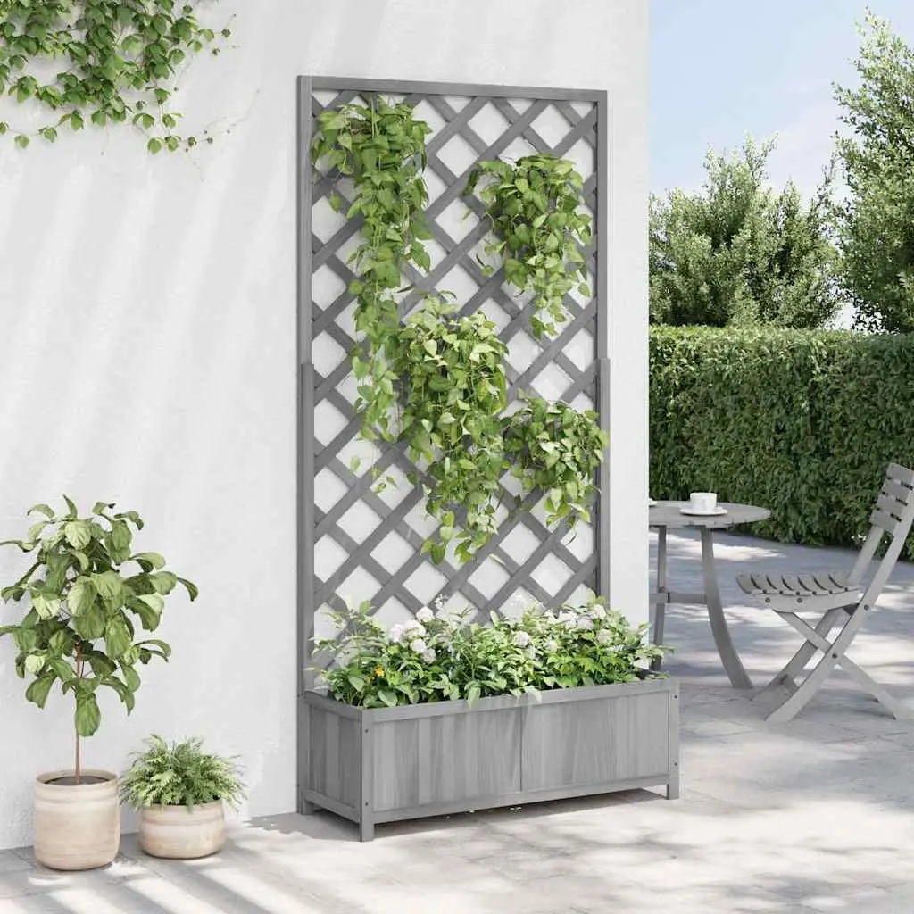 Grey Wooden Planter Box