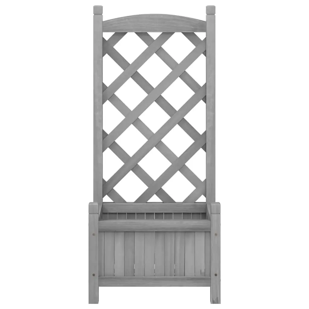 Wooden Planter with Trellis Grey Solid Fir Garden Climbing Plant Support