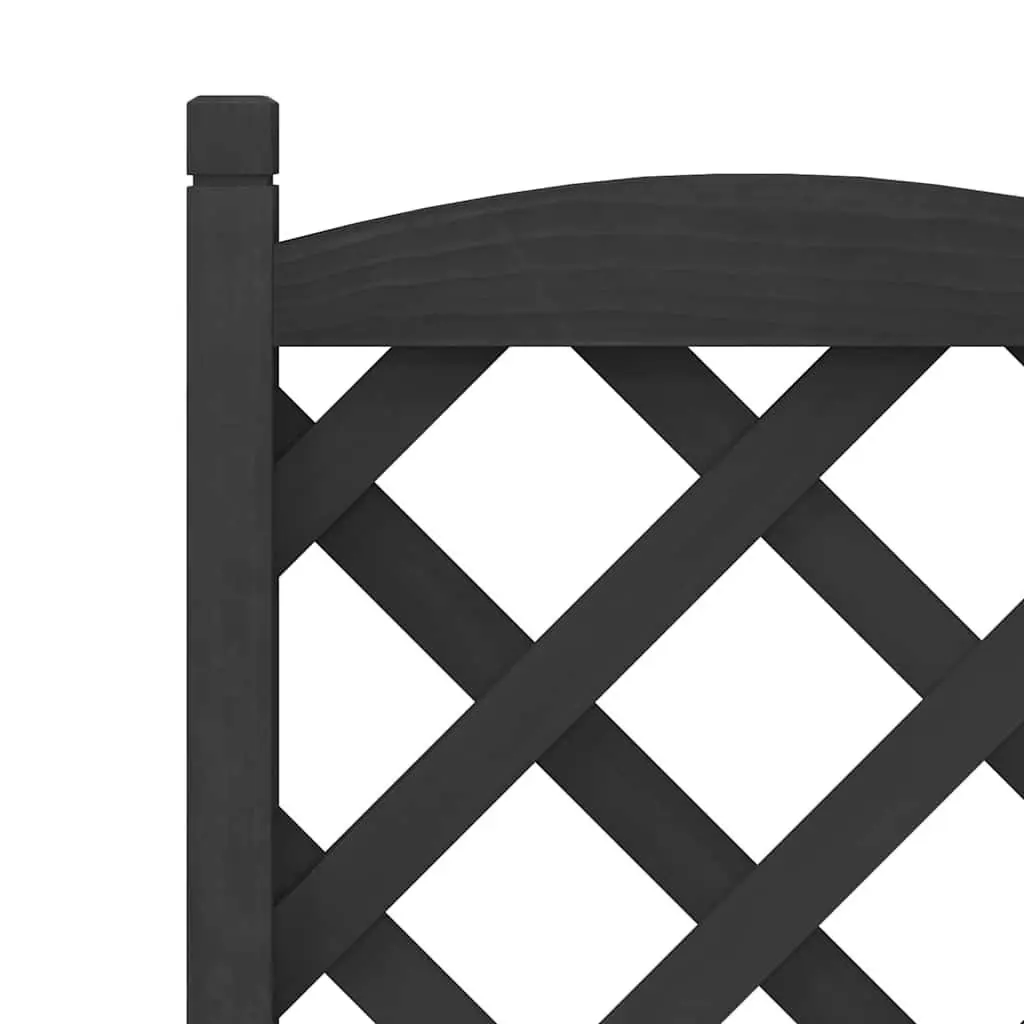 Wooden Planter with Trellis Black Solid Fir Outdoor Garden Climbing Plants