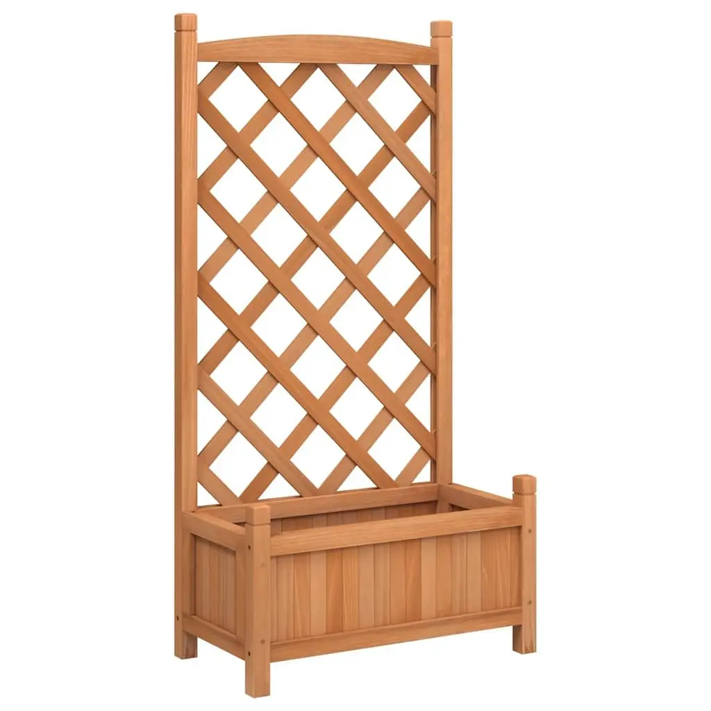 Wooden Planter with Trellis Brown Fir Garden Climbing Plants Patio Outdoor