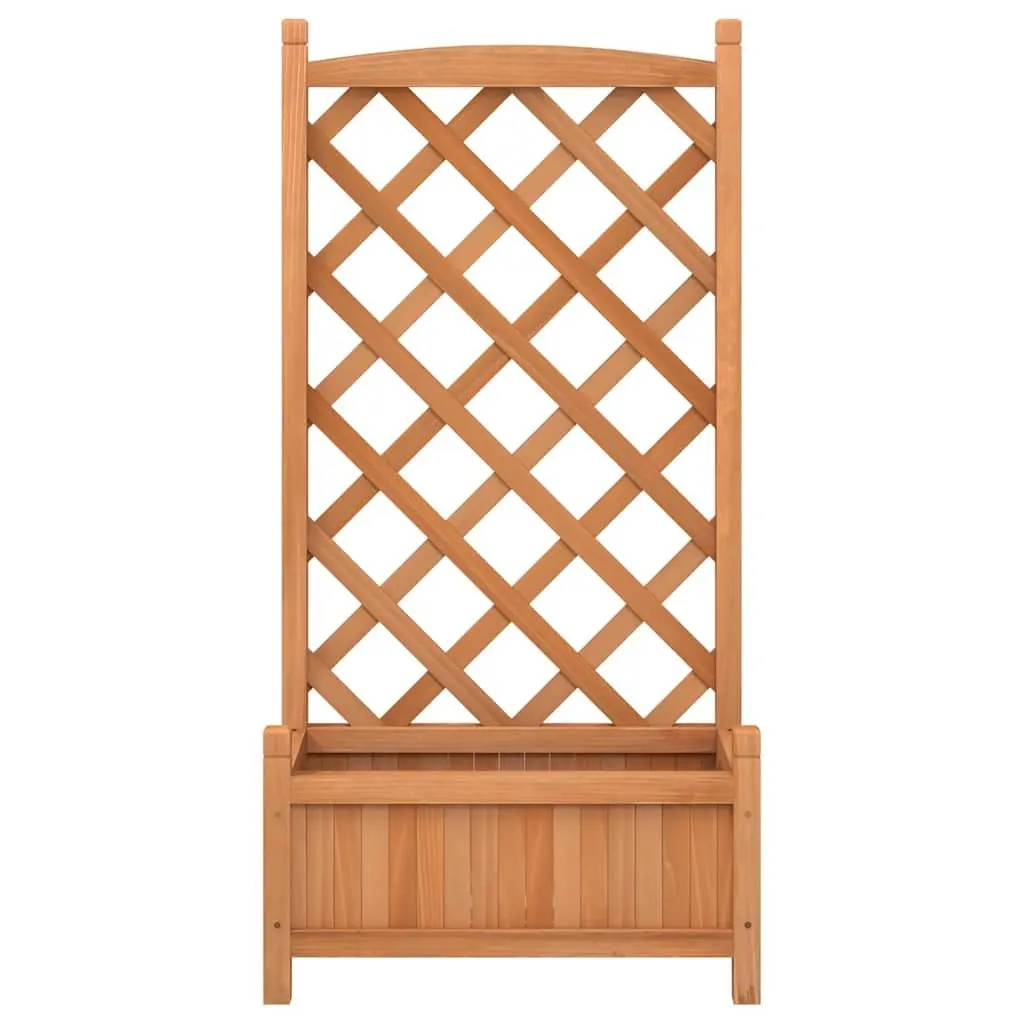 Wooden Planter with Trellis Brown Fir Garden Climbing Plants Patio Outdoor