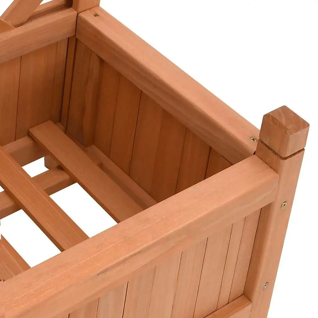 Wooden Planter with Trellis Brown Fir Garden Climbing Plants Patio Outdoor