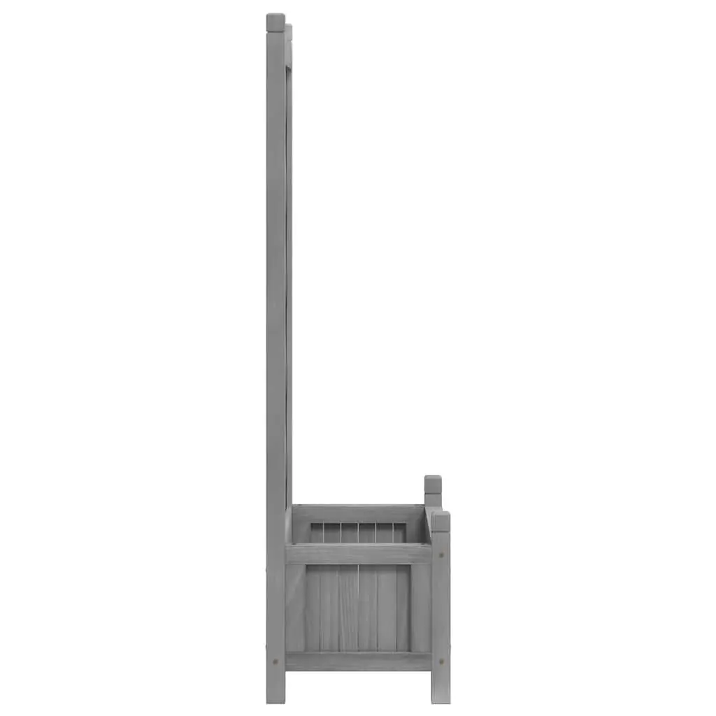 Grey Wooden Planter with Trellis