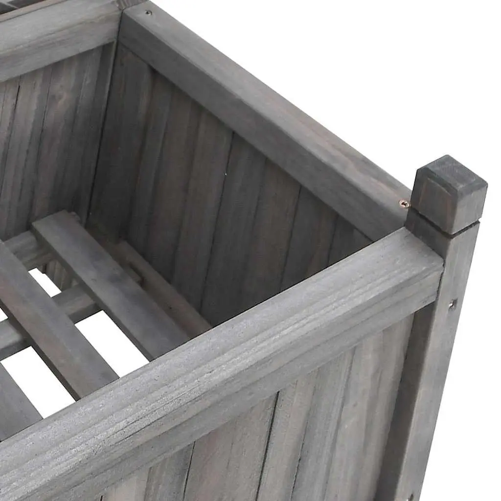 Grey Wooden Planter with Trellis