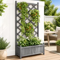 Your Go-To Wooden Planter with Trellis for Climbing Plants