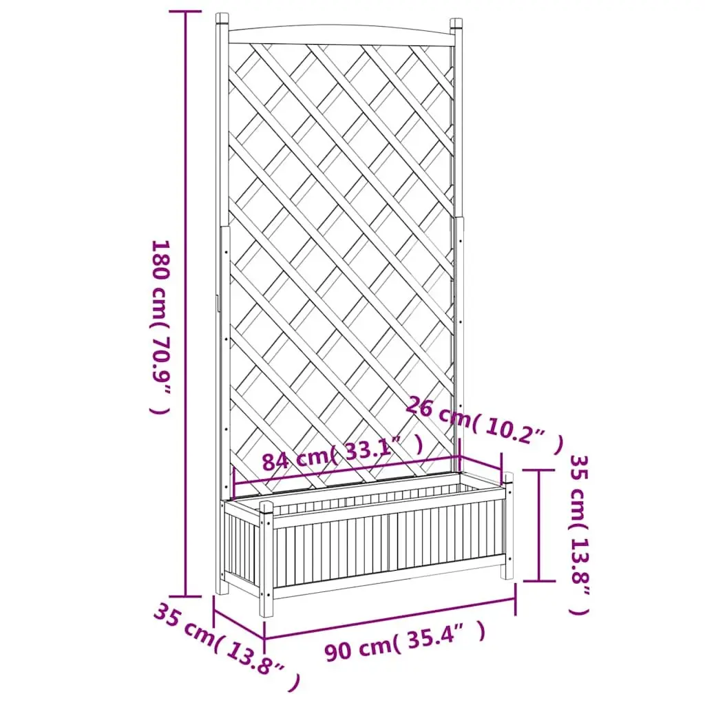 Wooden Planter with Trellis for Climbing Plants