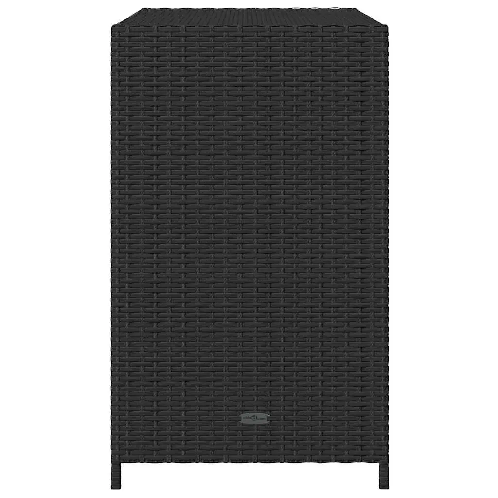 Garden Storage Cabinet Outdoor Black Poly Rattan Patio Furniture Organiser Box