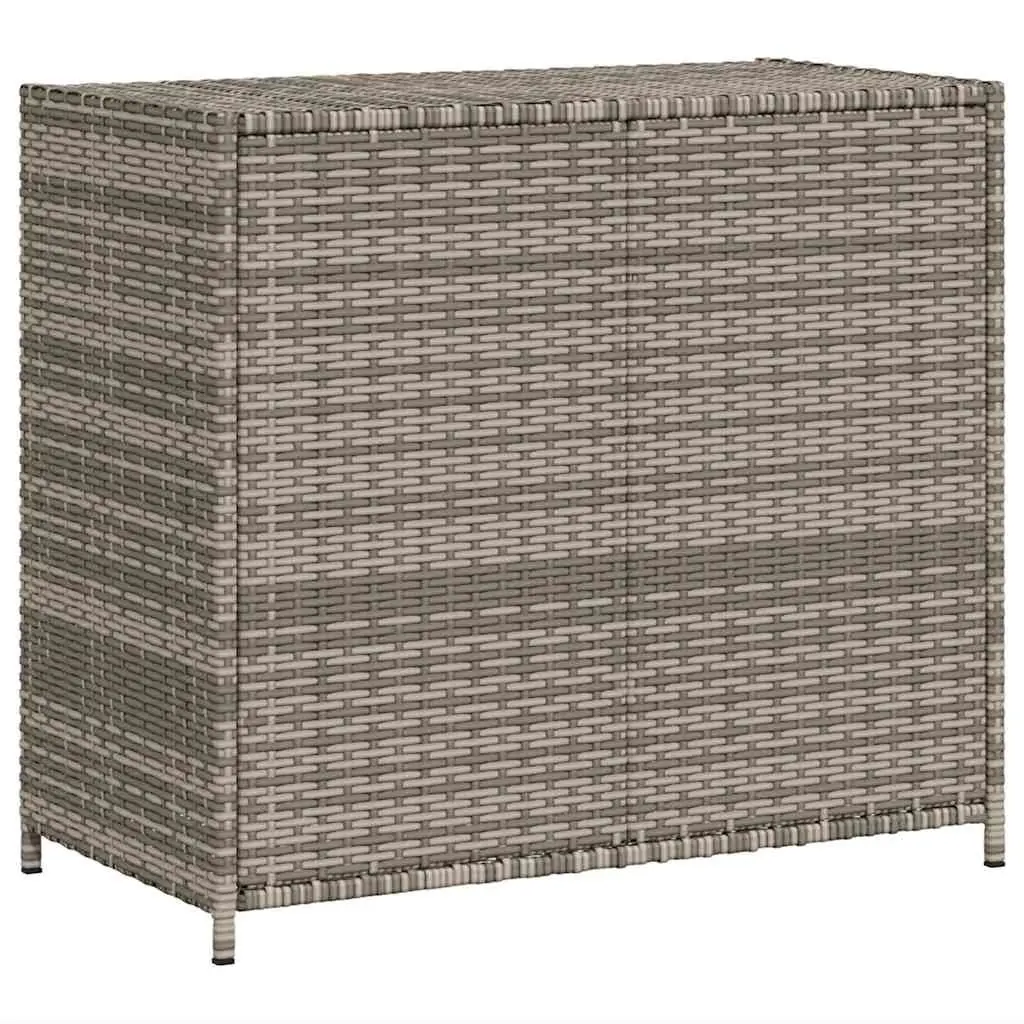 Garden Storage Cabinet Grey Poly Rattan Outdoor Furniture 83 x 45 x 76 cm