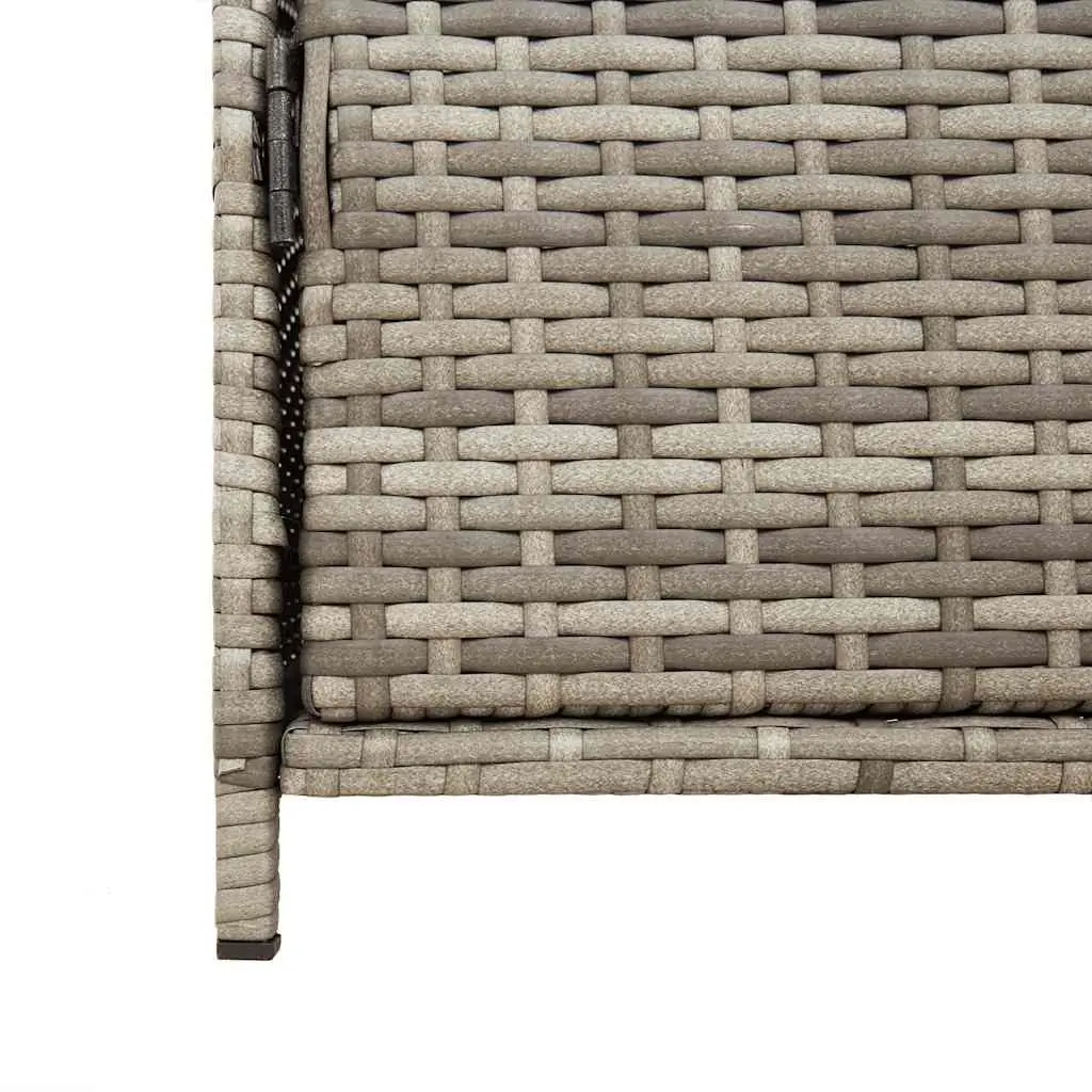 Garden Storage Cabinet Grey Poly Rattan Outdoor Furniture 83 x 45 x 76 cm