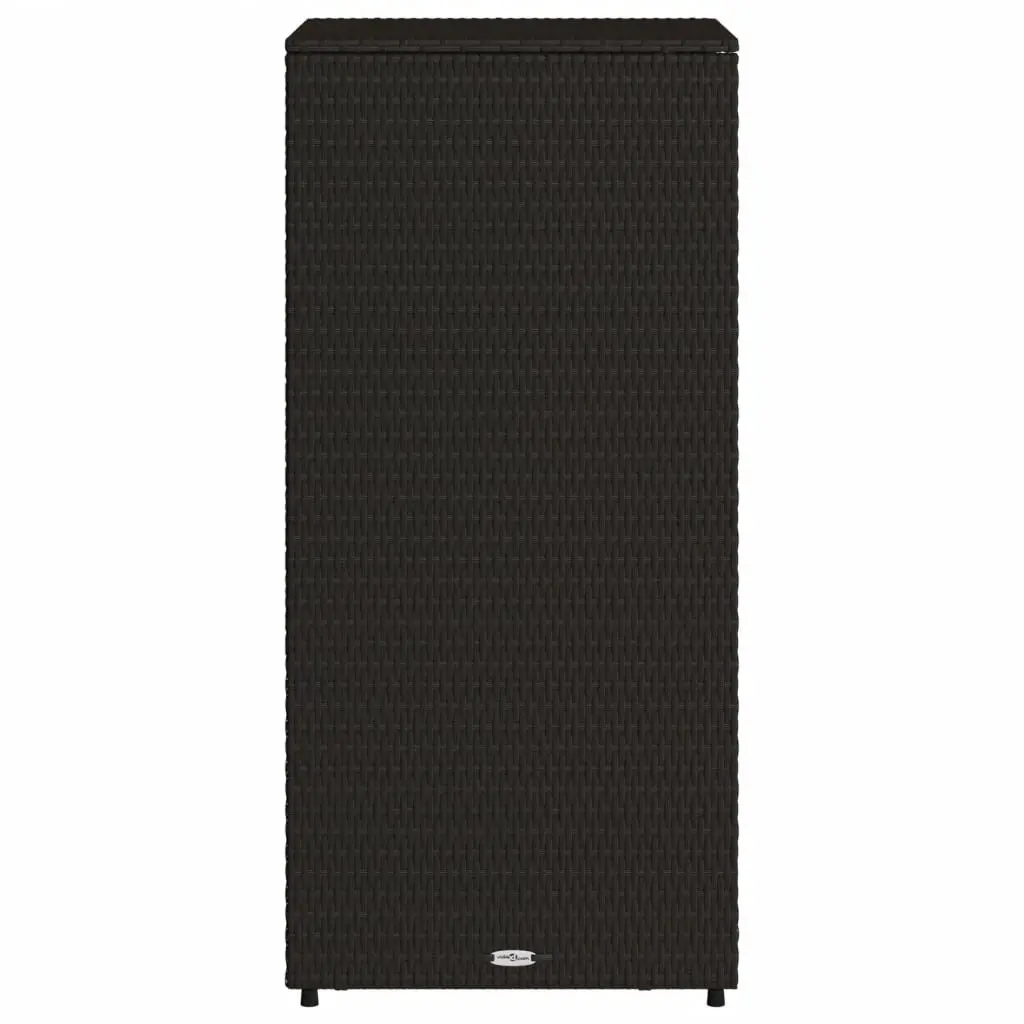 Garden Storage Cabinet Black Outdoor Poly Rattan with 2 Shelves and 1 Drawer 50W x 55D x 115H cm