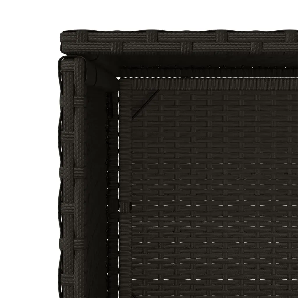 Garden Storage Cabinet Black Outdoor Poly Rattan with 2 Shelves and 1 Drawer 50W x 55D x 115H cm