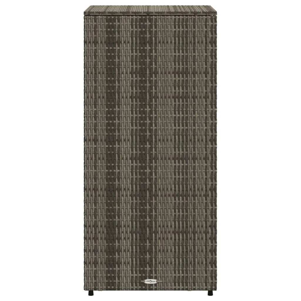 Garden Storage Cabinet Grey Poly Rattan 50x55x115cm with 2 Shelves and 1 Drawer