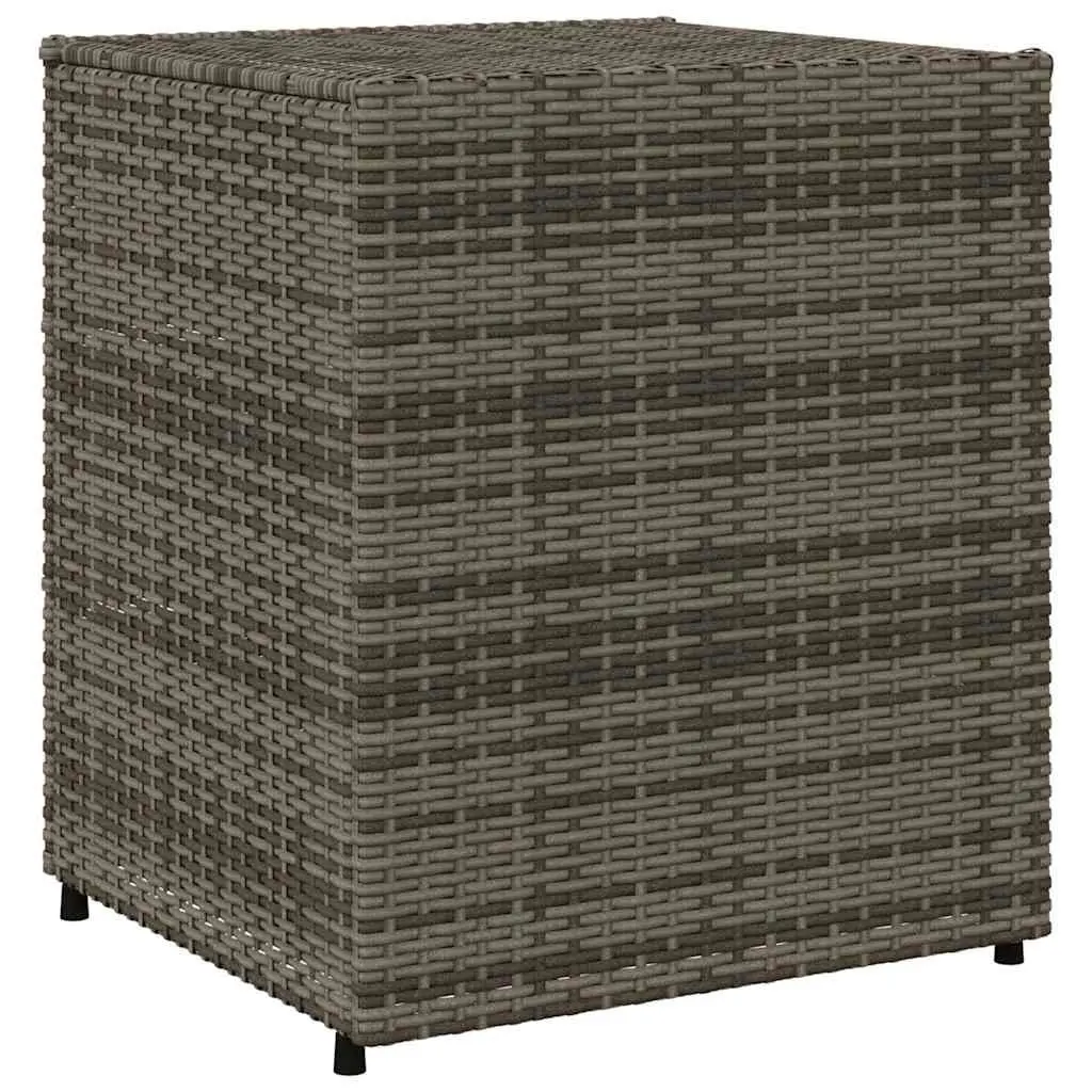 Garden Storage Cabinet Grey Poly Rattan 3 Drawers