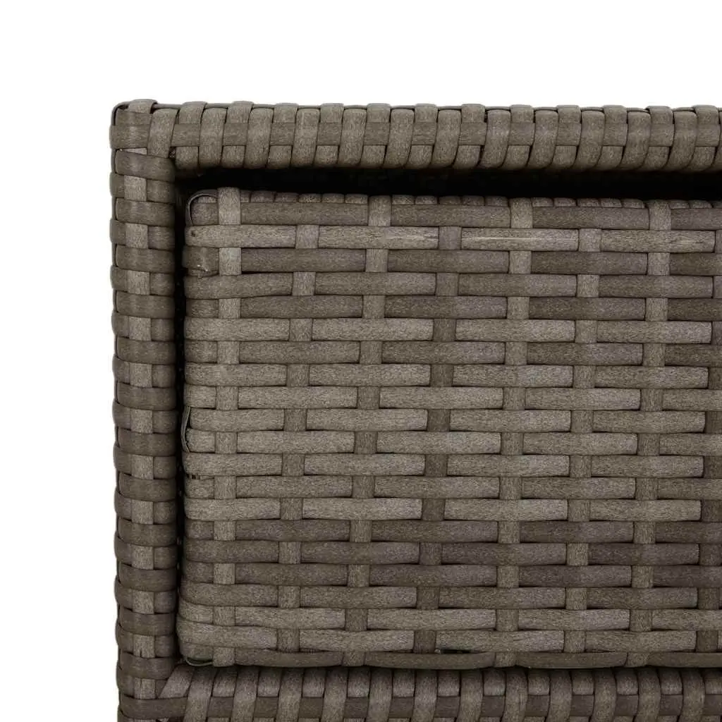 Garden Storage Cabinet Grey Poly Rattan 3 Drawers