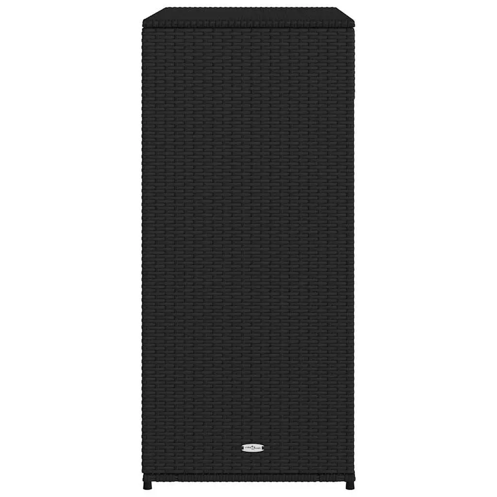 Outdoor Storage Box Weather Resistant Poly Rattan Black for Garden Cushions and Tools 105x55x113cm