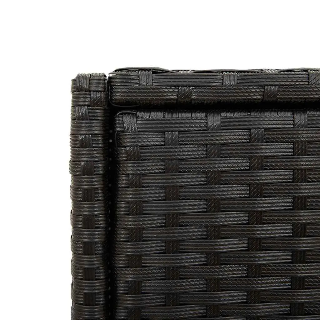 Outdoor Storage Box Weather Resistant Poly Rattan Black for Garden Cushions and Tools 105x55x113cm