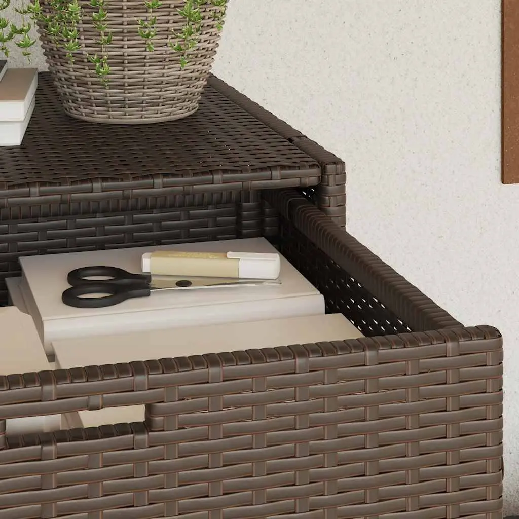 Garden Storage Cabinet Brown Outdoor Furniture Rattan Cupboard Patio Organiser