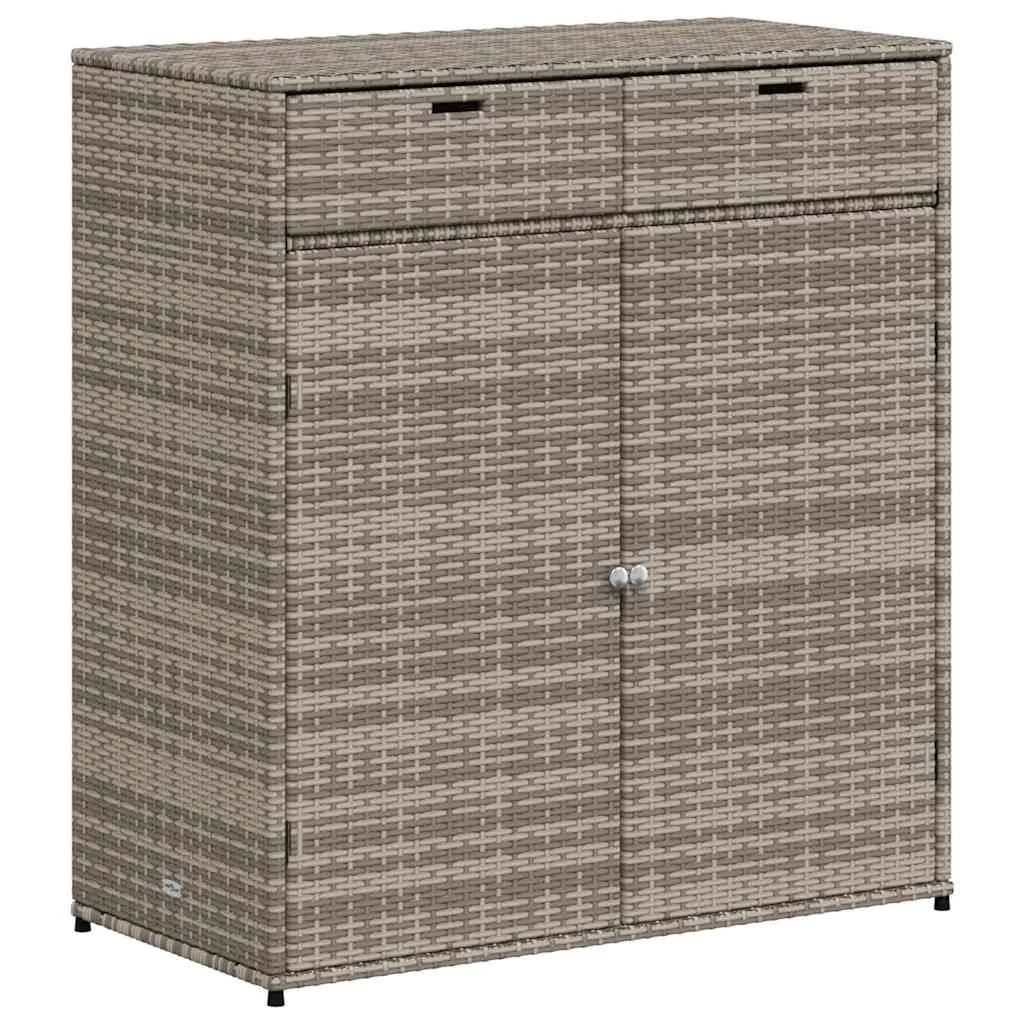 Garden Storage Cabinet Outdoor PE Rattan Grey 105x55x113cm