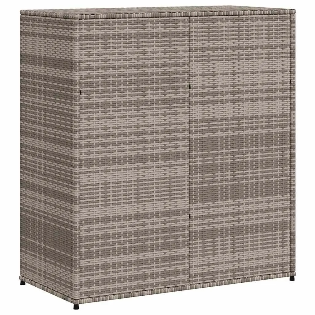 Garden Storage Cabinet Outdoor PE Rattan Grey 105x55x113cm