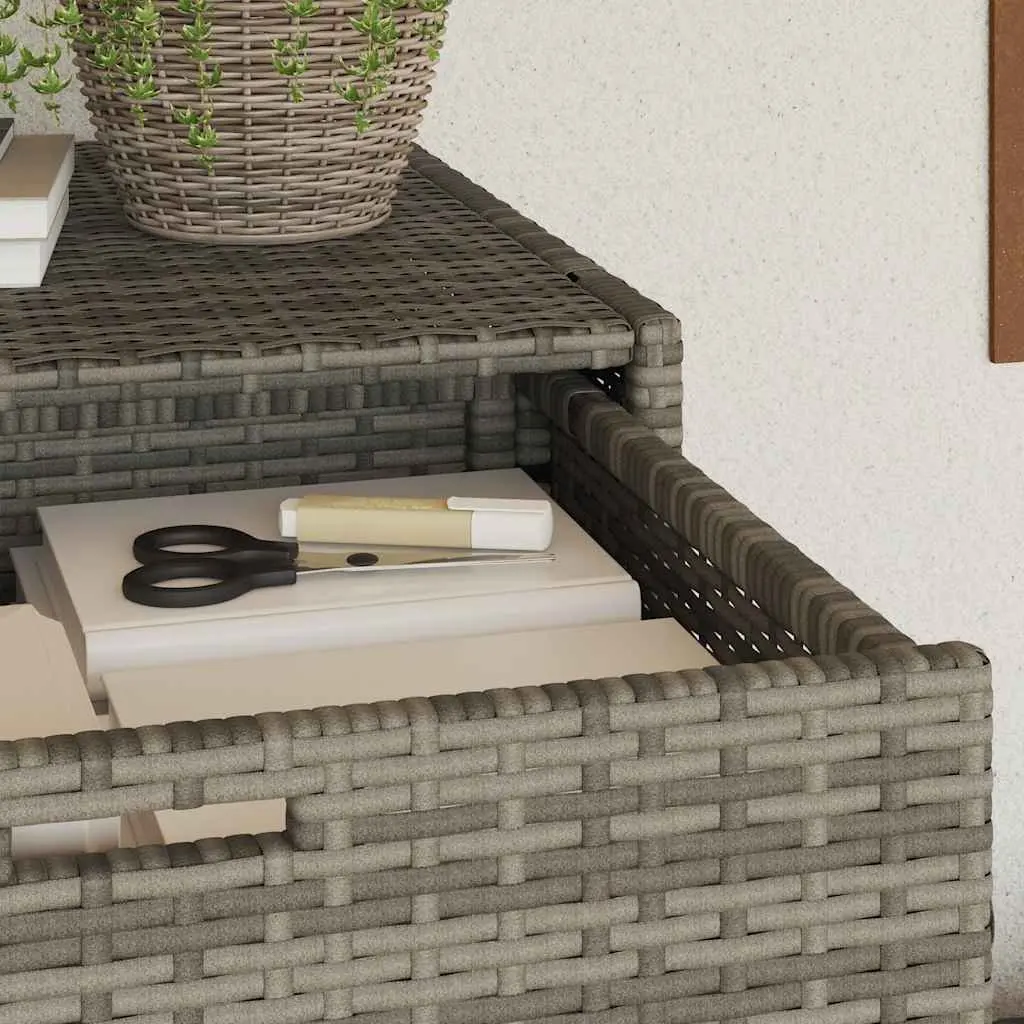 Garden Storage Cabinet Outdoor PE Rattan Grey 105x55x113cm
