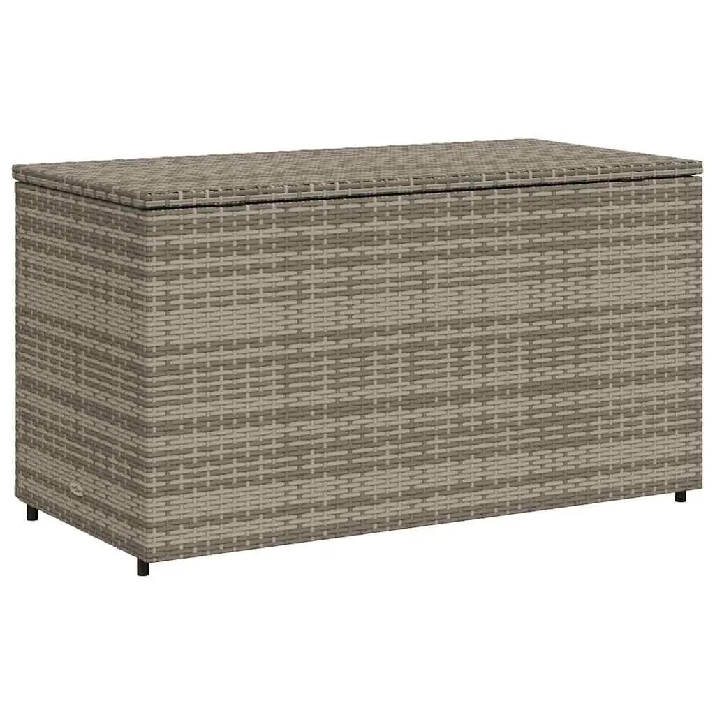 Grey Outdoor Poly Rattan Garden Storage Cabinet with Two Doors 110x55x60.5cm