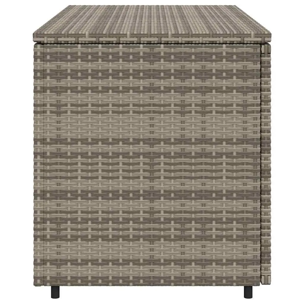 Grey Outdoor Poly Rattan Garden Storage Cabinet with Two Doors 110x55x60.5cm