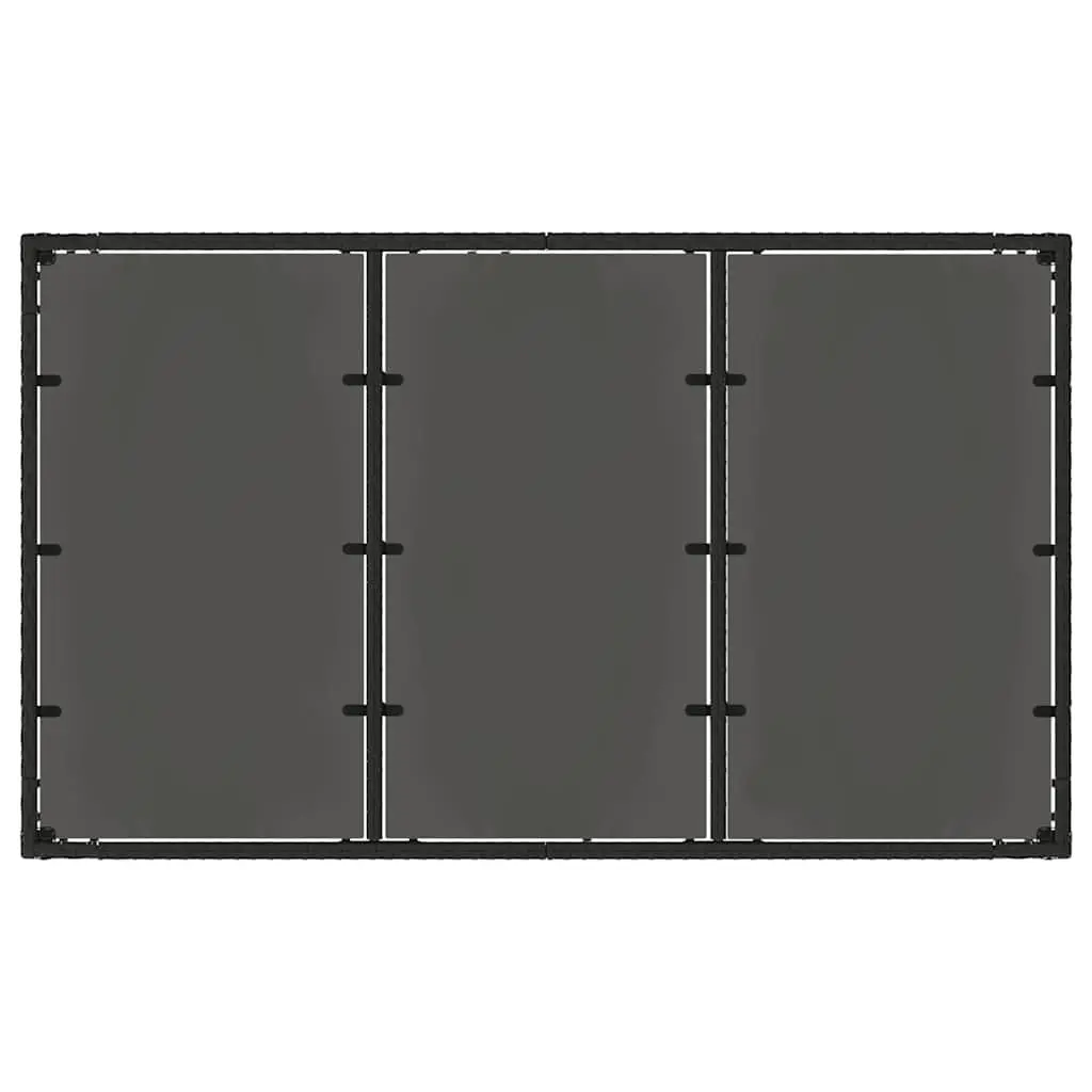 Garden Table Glass Top Black Outdoor Patio Furniture 150 x 90 x 75 cm
