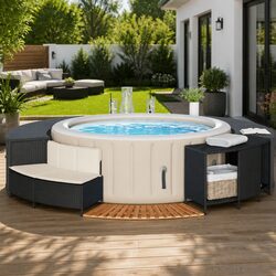 Your Ideal Hot Tub Surround with Storage and Bench